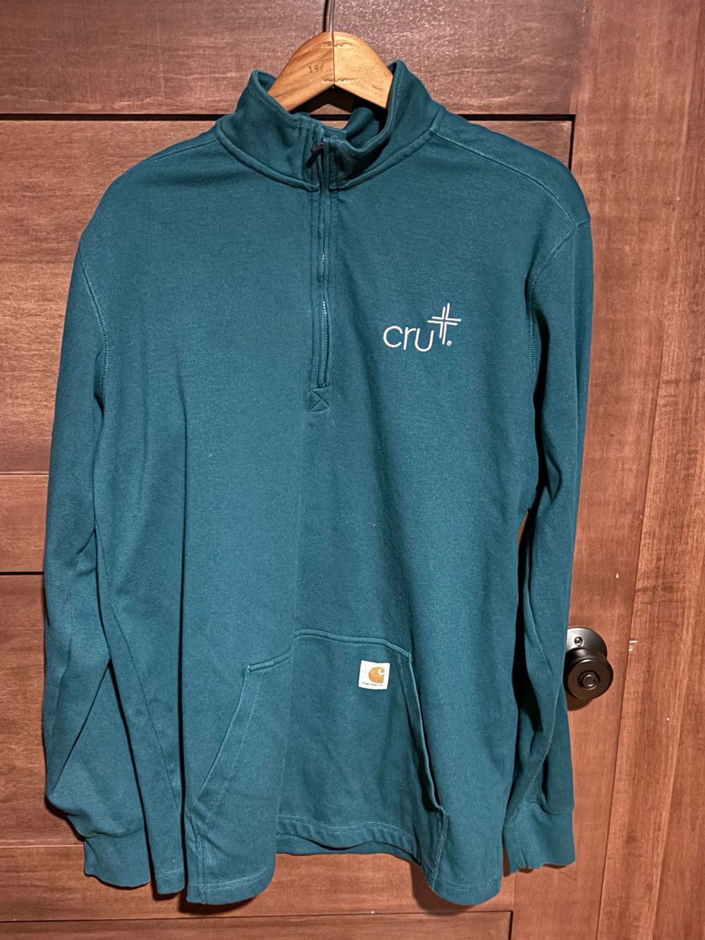 Carhartt Teal Relaxed-Fit Pullover Tall CRU Campus Crusade for Christ